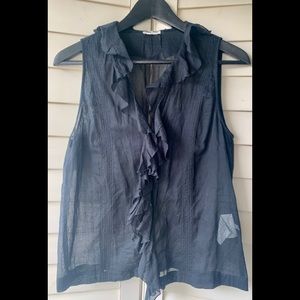 Miu Miu Sheer Black Blouse